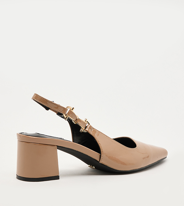 D-VERONICA Block Heel Slingback Pumps
