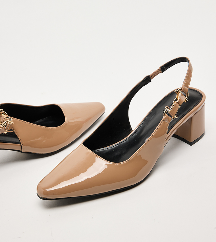 D-VERONICA Block Heel Slingback Pumps