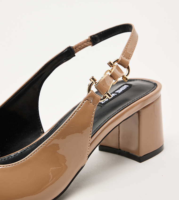 D-VERONICA Block Heel Slingback Pumps