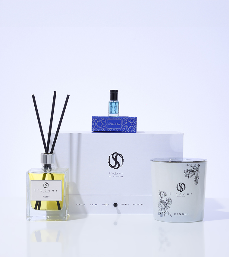 Vivid Collection - Candle and Diffuser Set by Shouq Artist & Blue Oud (6ml)