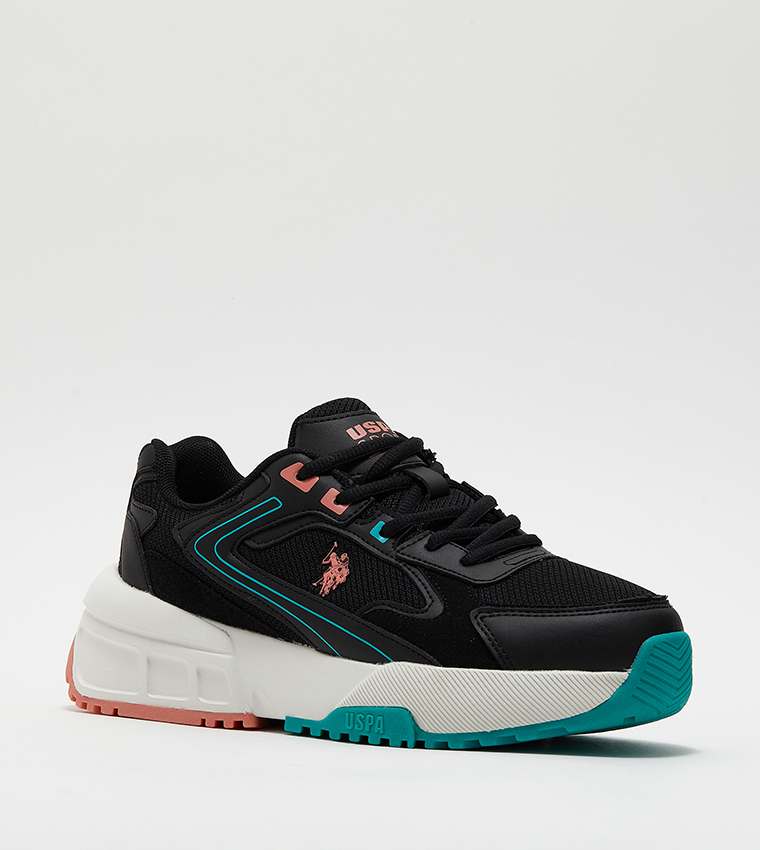 ORENDA Color Block Lace-Up Sneakers