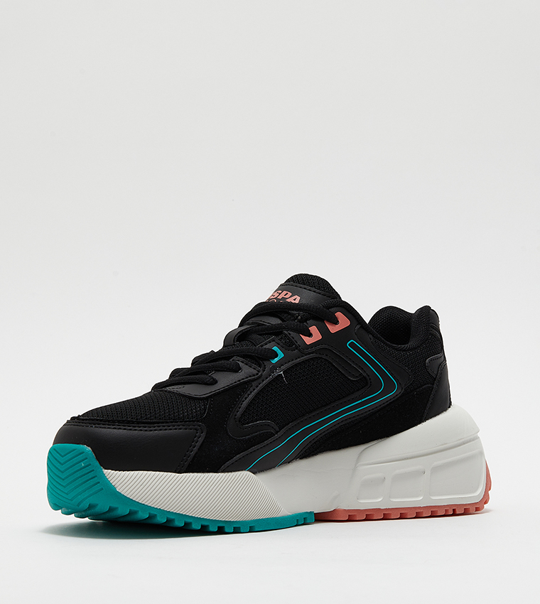 ORENDA Color Block Lace-Up Sneakers