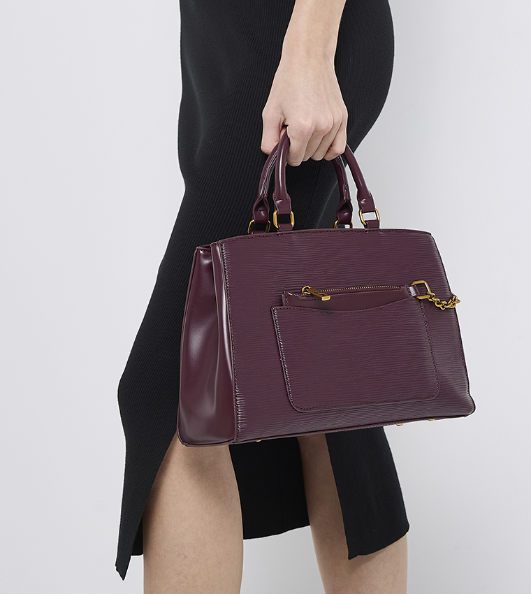 LEVY Textured Satchel Bag Set