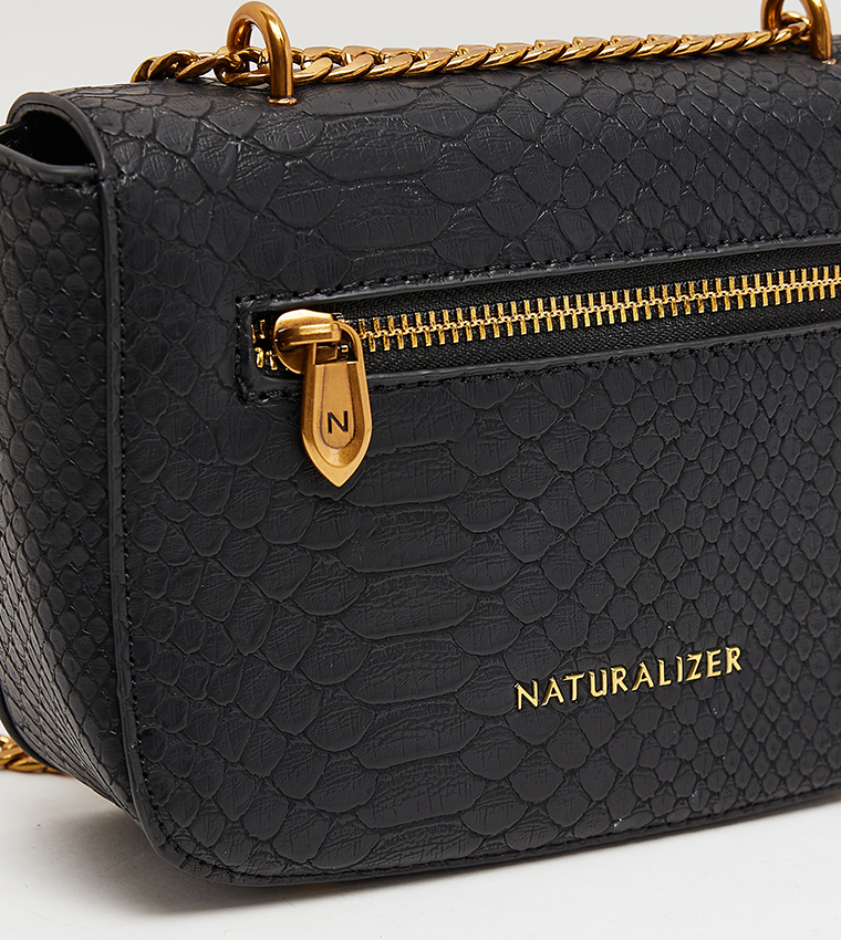 TIPSY Croc Textured Flap Crossbody Bag