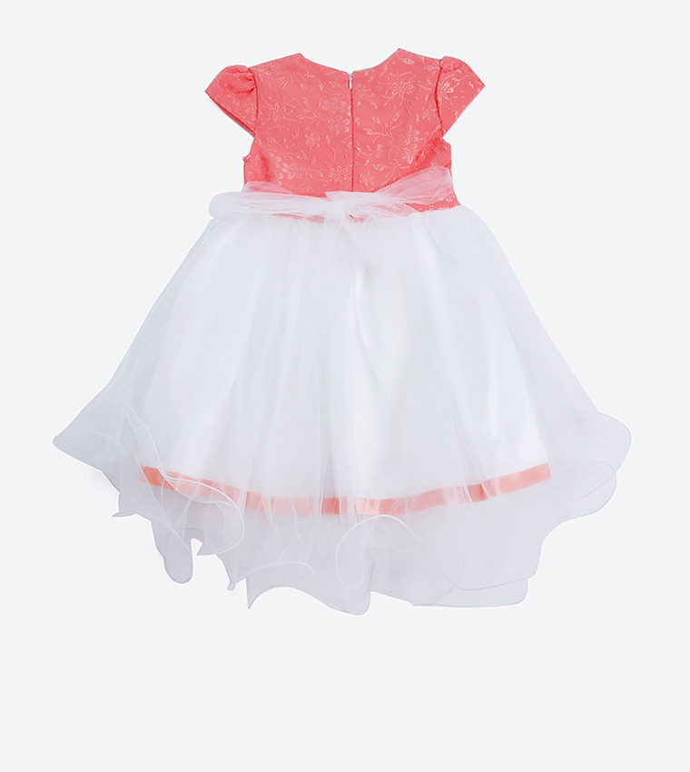 Dress With The Flower On The Belt-Powder