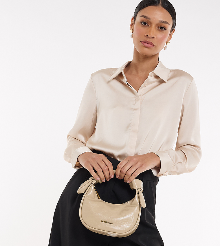 Textured Crescent Handheld Bag