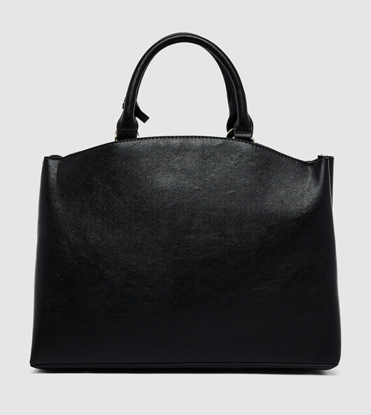 Textured Zip-Closure Tote Bag