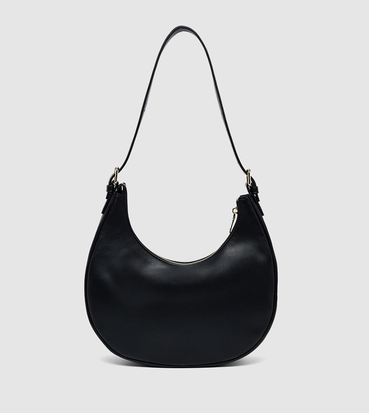 Textured Crescent Shoulder Bag