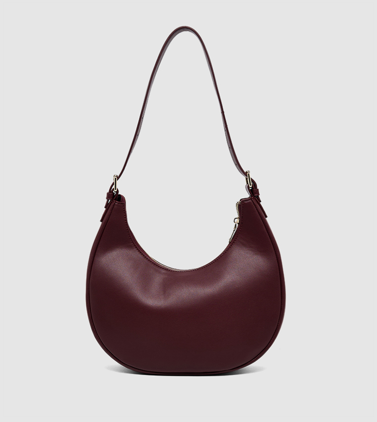 Textured Crescent Shoulder Bag