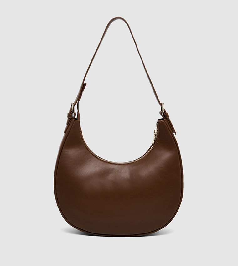 Textured Crescent Shoulder Bag