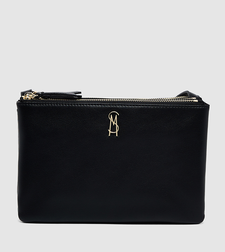 Textured Zip-Closure Crossbody Bag