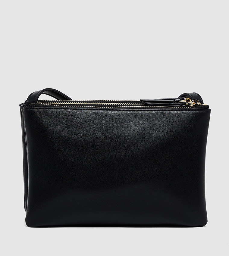 Textured Zip-Closure Crossbody Bag