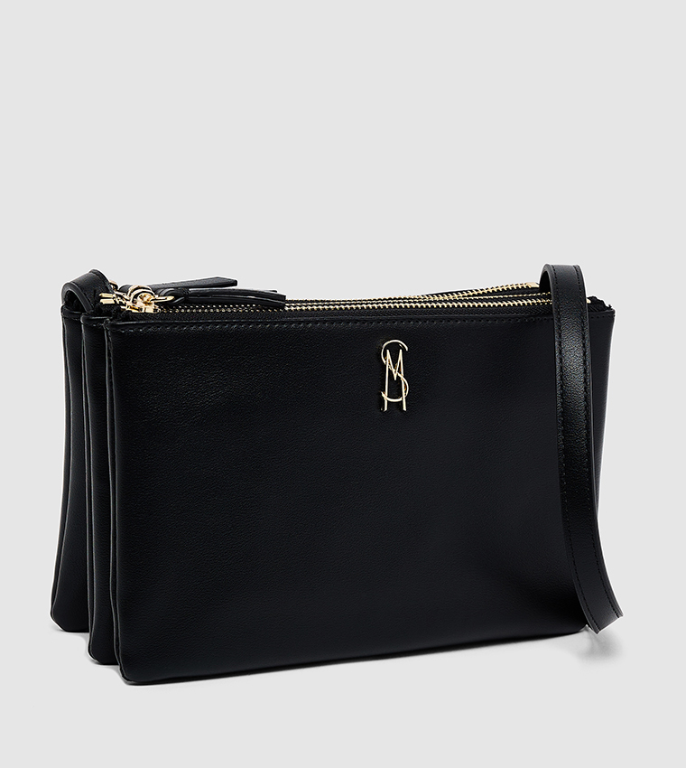 Textured Zip-Closure Crossbody Bag