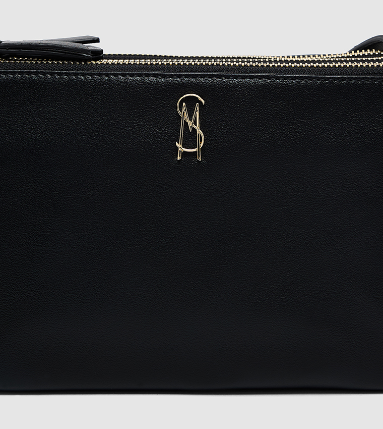 Textured Zip-Closure Crossbody Bag