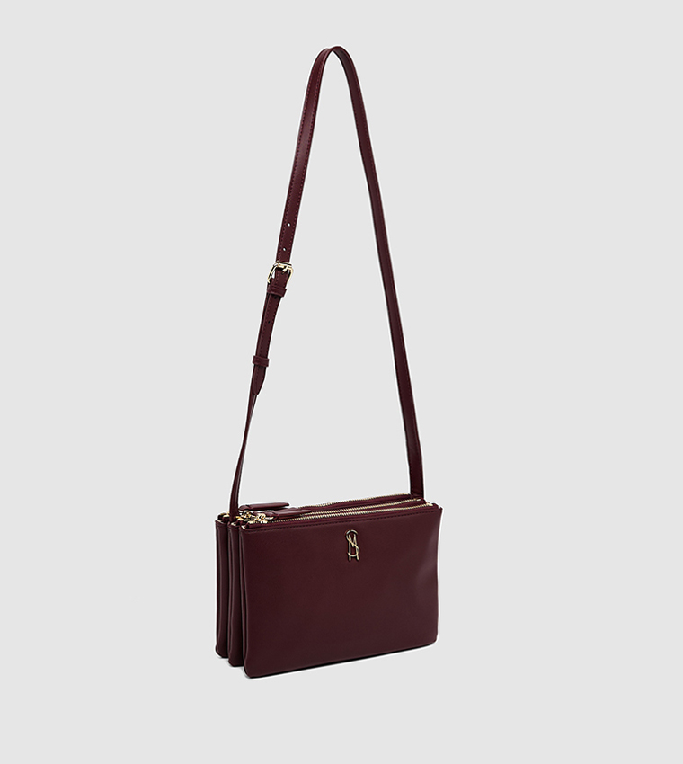 Textured Zip-Closure Crossbody Bag