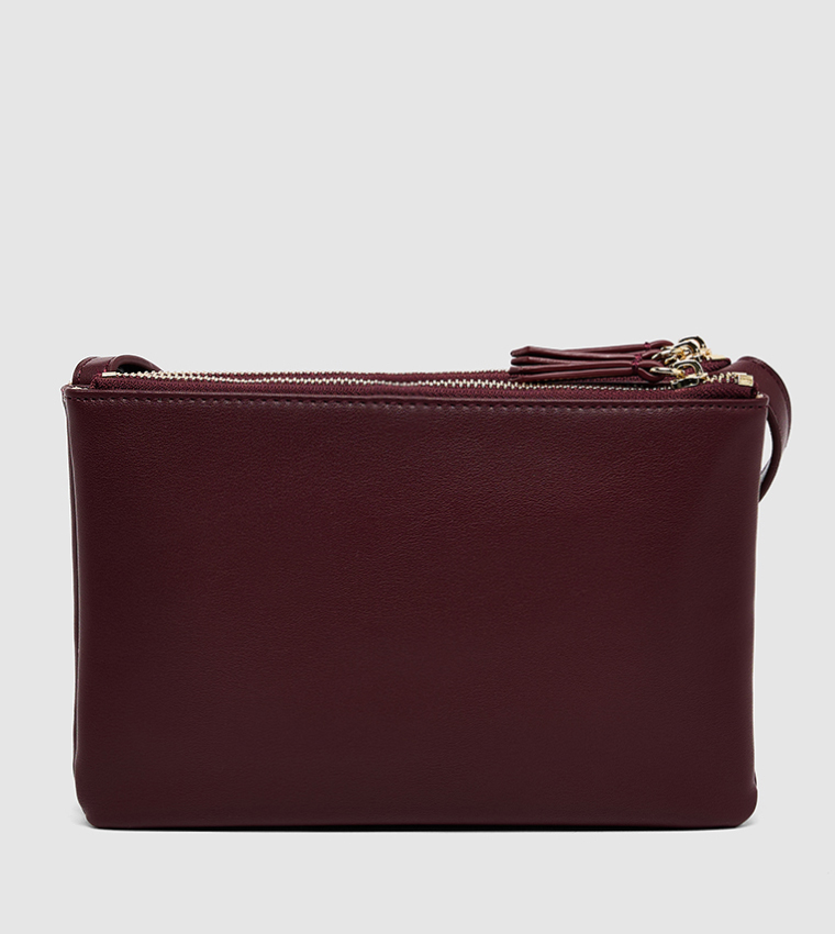 Textured Zip-Closure Crossbody Bag