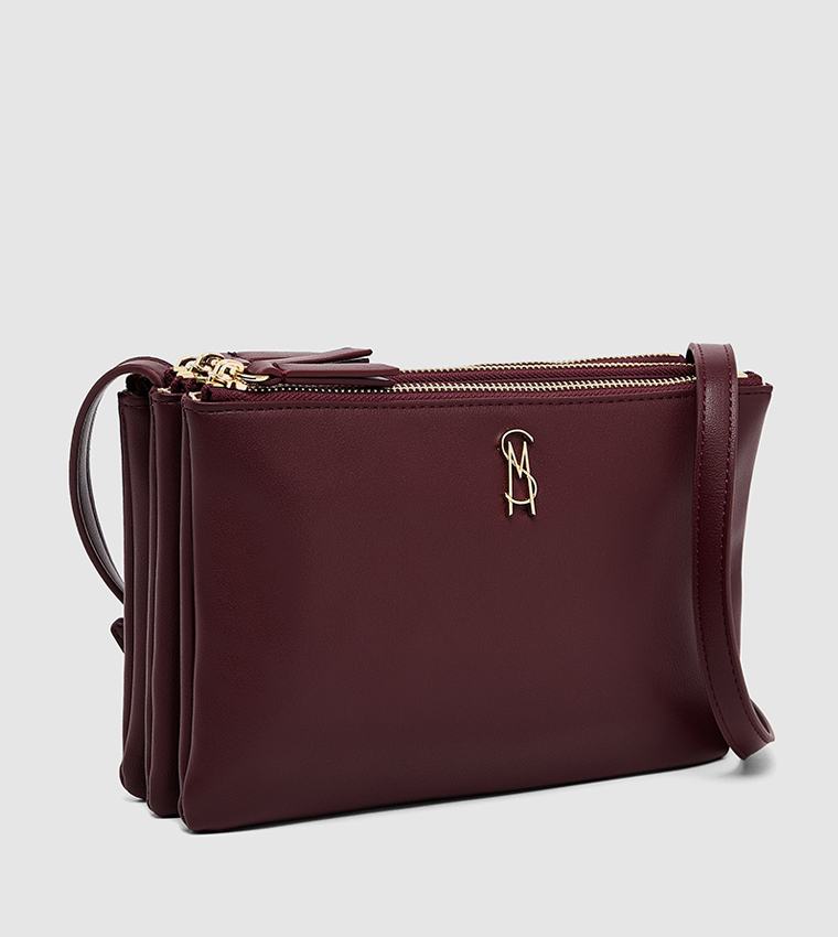 Textured Zip-Closure Crossbody Bag