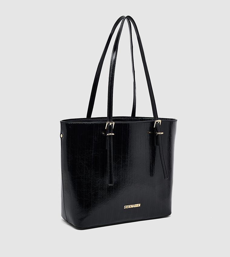 Textured Buckle Detail Shoulder Bag