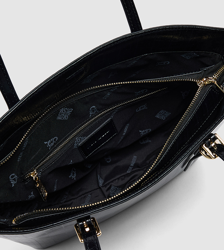 Textured Buckle Detail Shoulder Bag