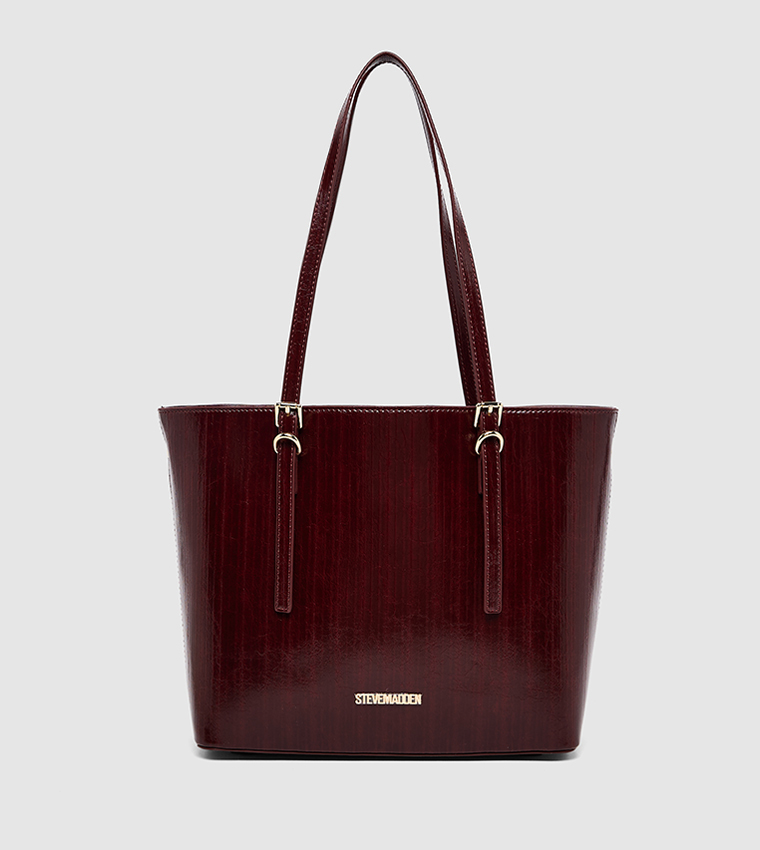 Textured Buckle Detail Shoulder Bag