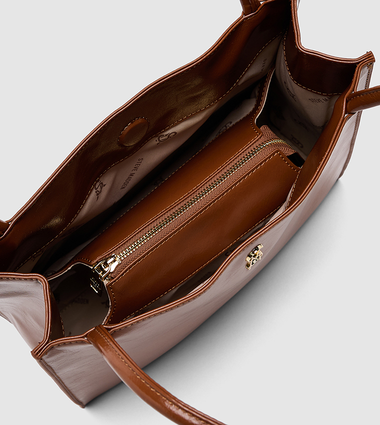 Textured Zip-Closure Shoulder Bag