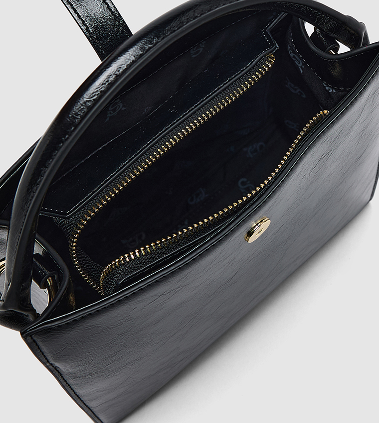 Monogram Snap Button Closure Tote Bag