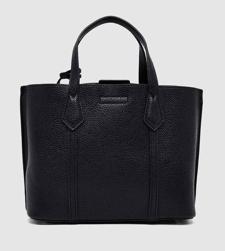 Textured Tote Bag with Pouch
