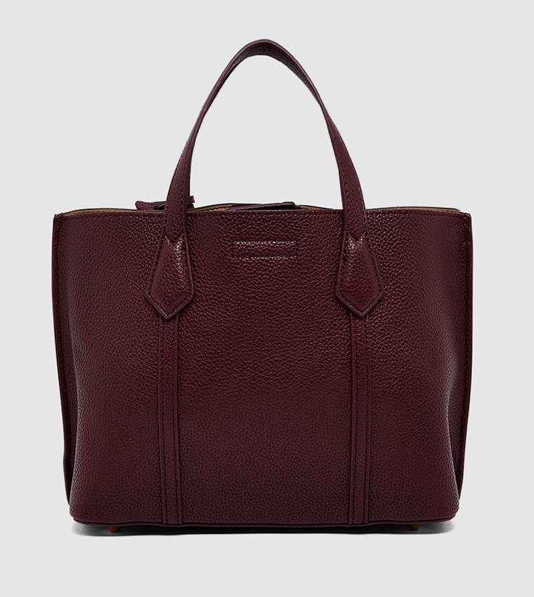 Textured Tote Bag with Pouch