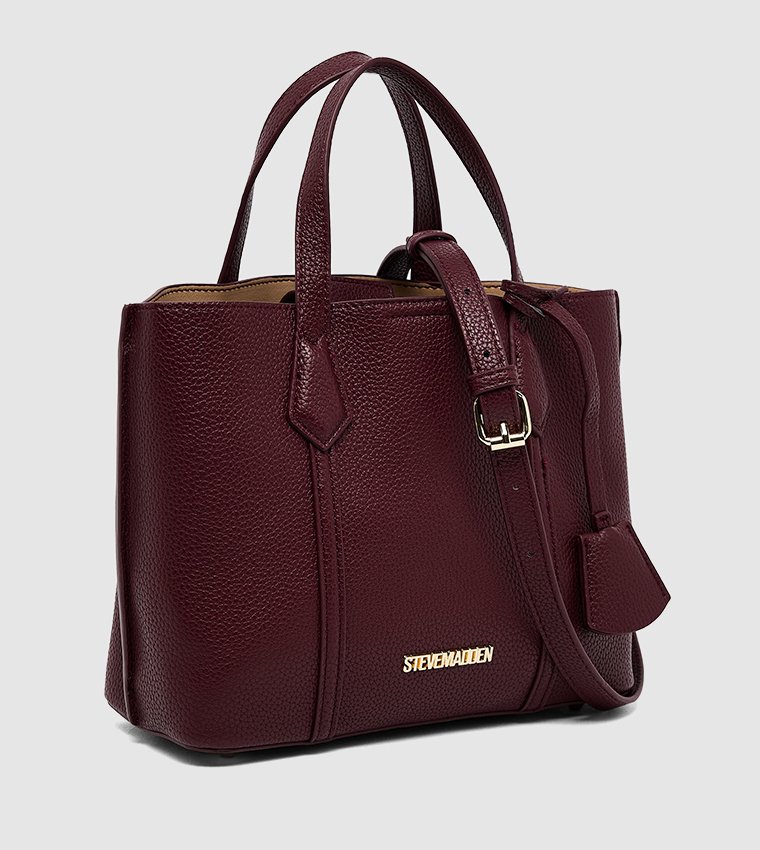 Textured Tote Bag with Pouch