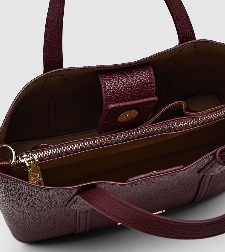 Textured Tote Bag with Pouch