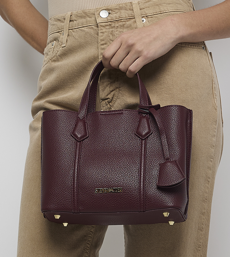 Textured Tote Bag with Pouch