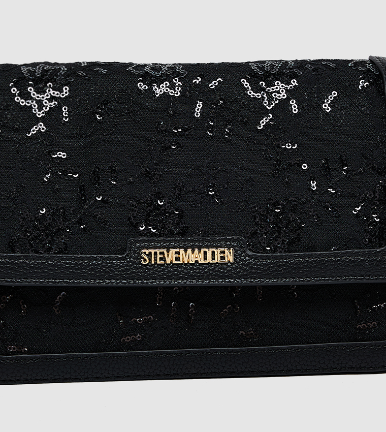 Sequinned Flap Crossbody Bag