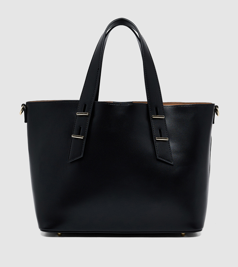 Textured Bucket Bag with Pouch