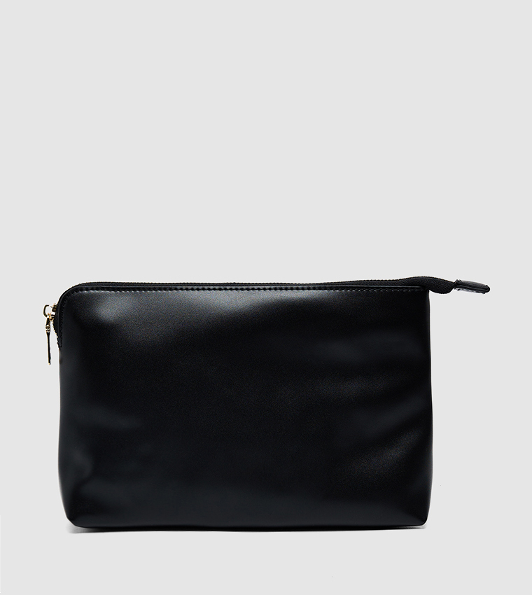 Textured Bucket Bag with Pouch