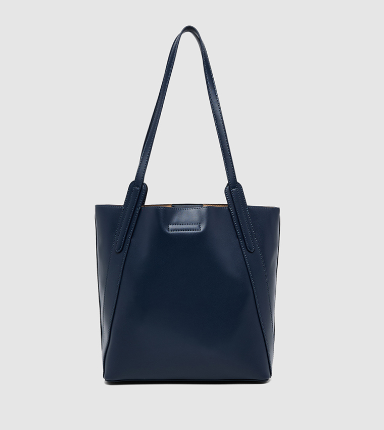 Textured Shoulder Bag with Pouch