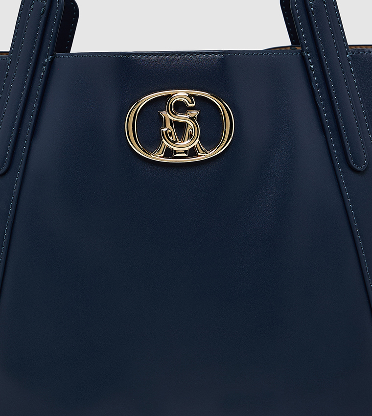 Textured Shoulder Bag with Pouch