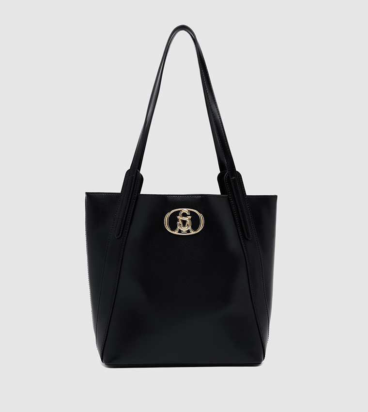 Textured Shoulder Bag with Pouch