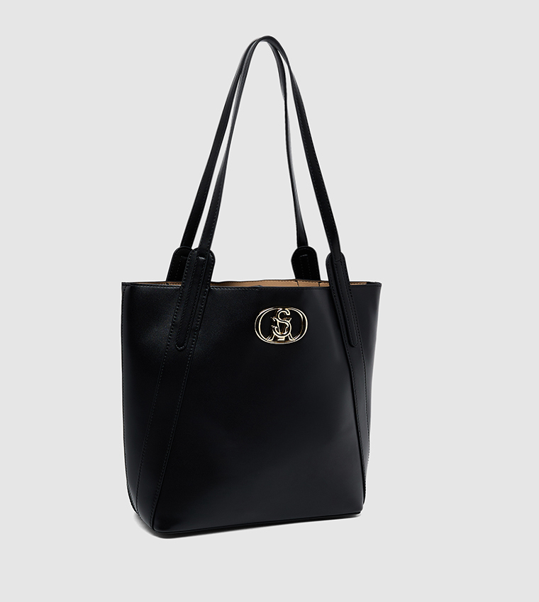 Textured Shoulder Bag with Pouch