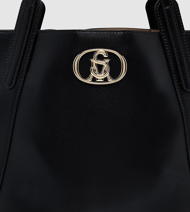 Textured Shoulder Bag with Pouch