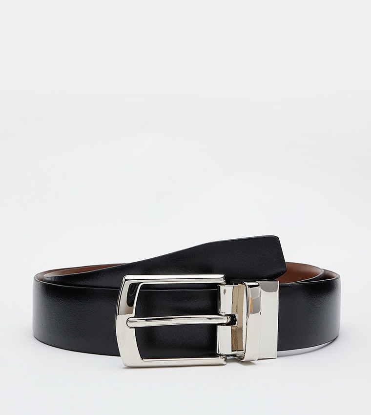 Reversible Buckle Leather Belt