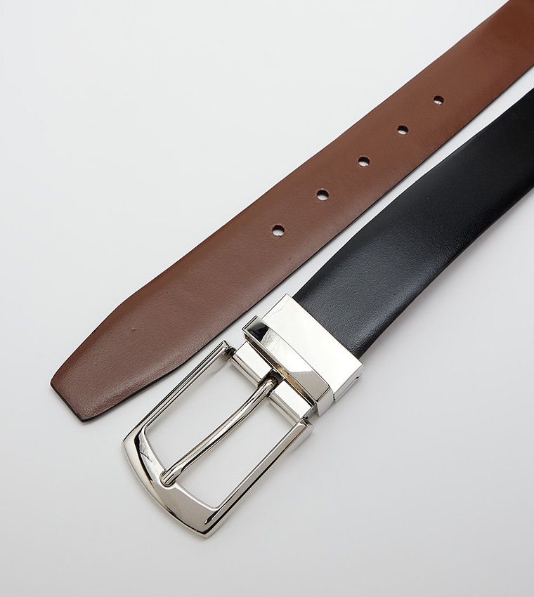 Reversible Buckle Leather Belt