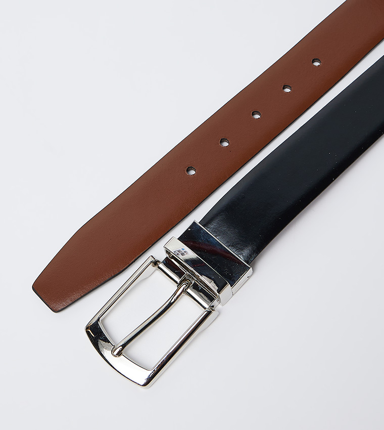 Reversible Buckle Leather Belt