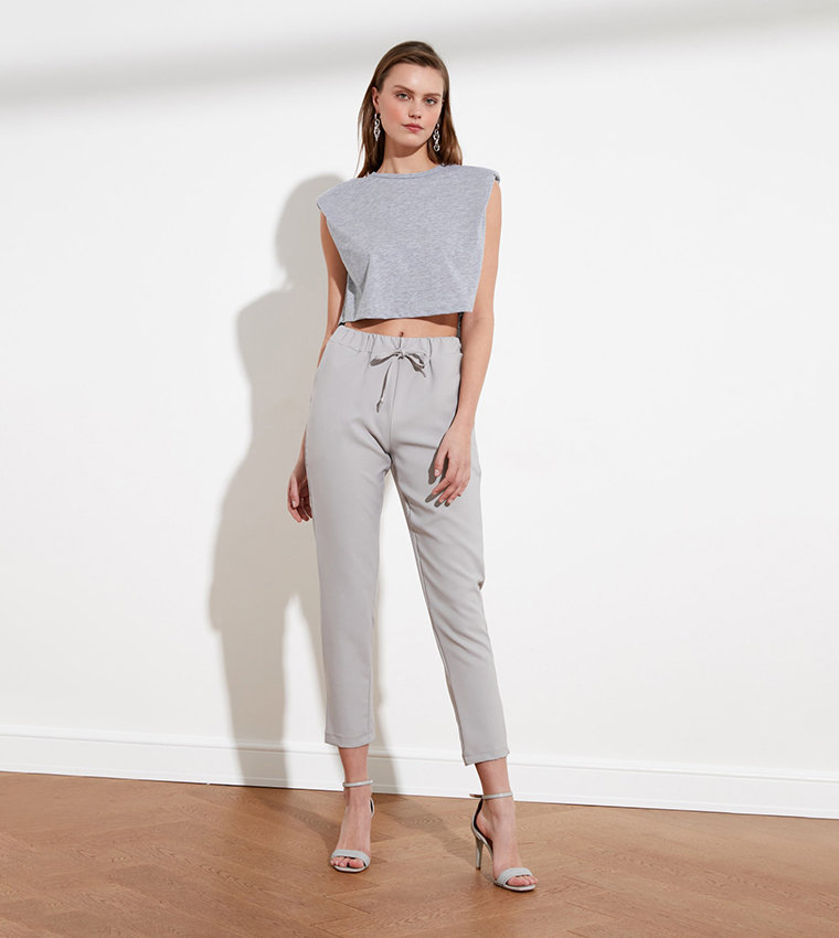 Women Grey Trousers - Buy Women Grey Trousers online in India