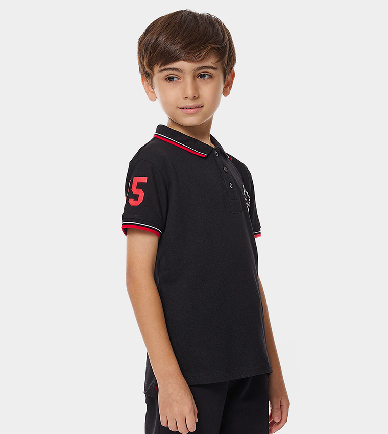Printed Polo T-Shirt with Short Sleeves