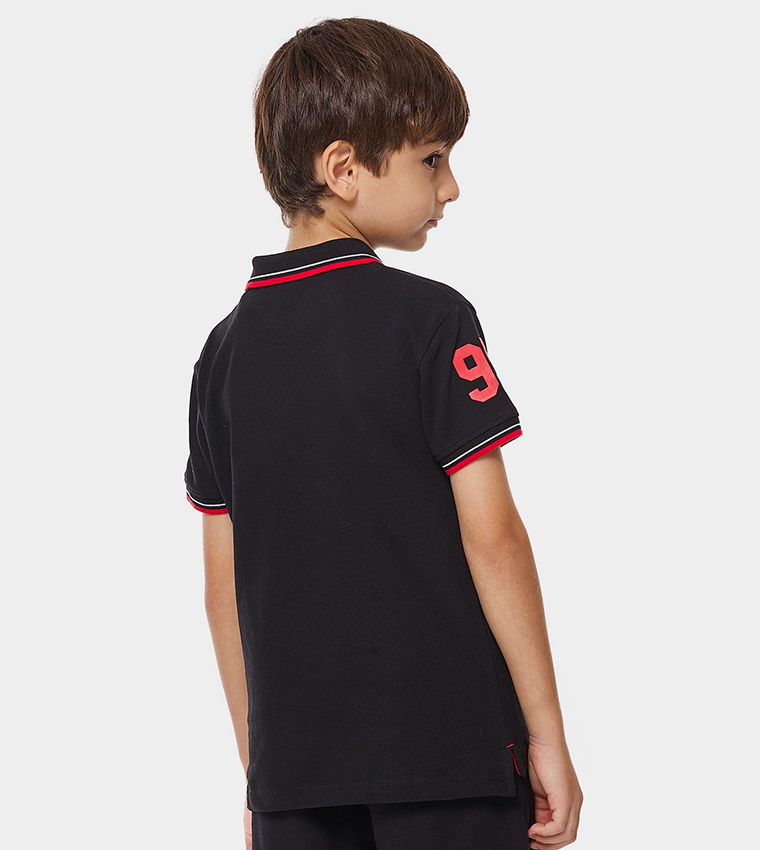 Printed Polo T-Shirt with Short Sleeves