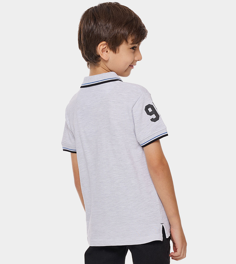 Printed Polo T-Shirt with Short Sleeves
