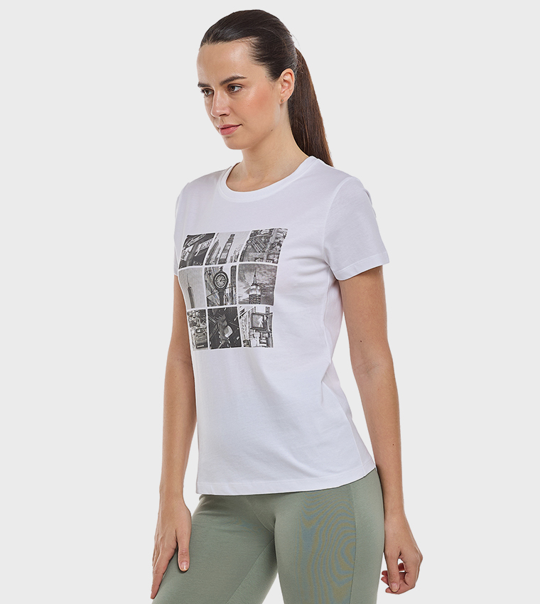 Graphic Print T-Shirt with Crew Neck