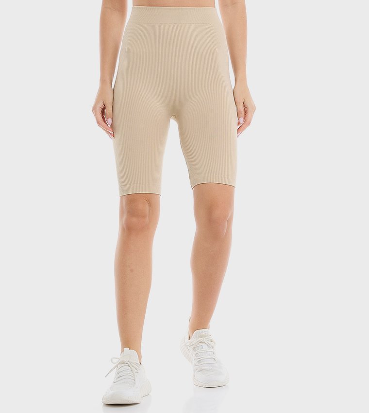 Ribbed Biker Shorts