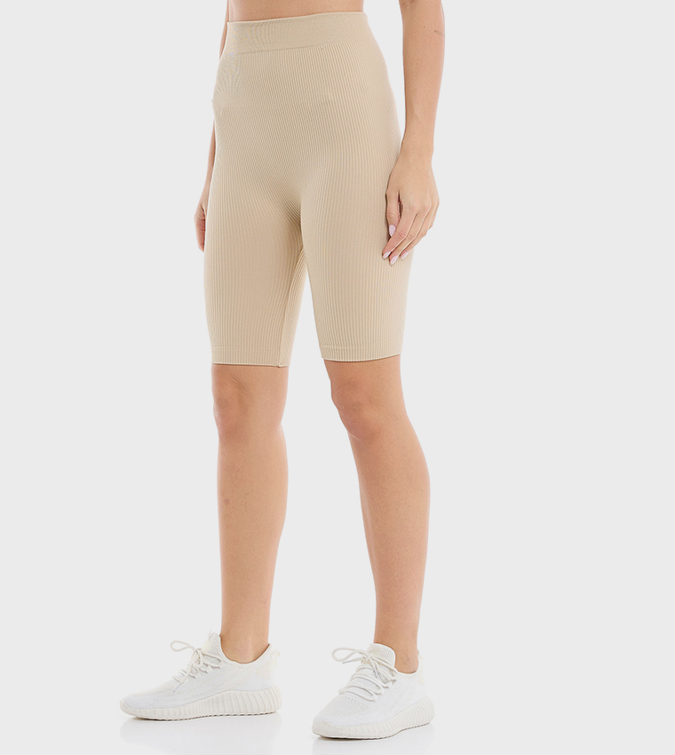 Ribbed Biker Shorts