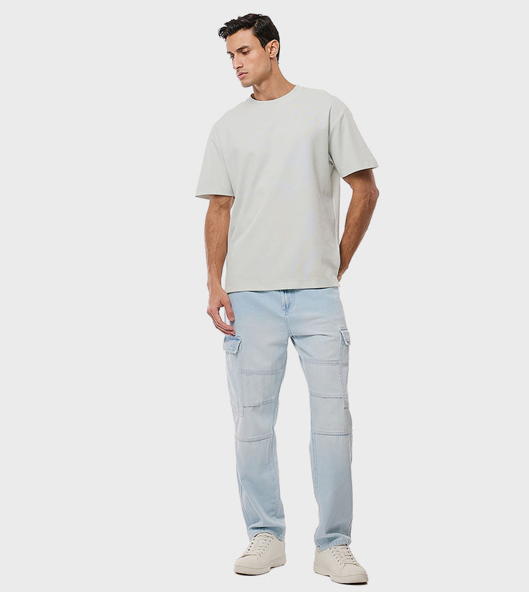 Solid T-Shirt with Crew Neck and Short Sleeves